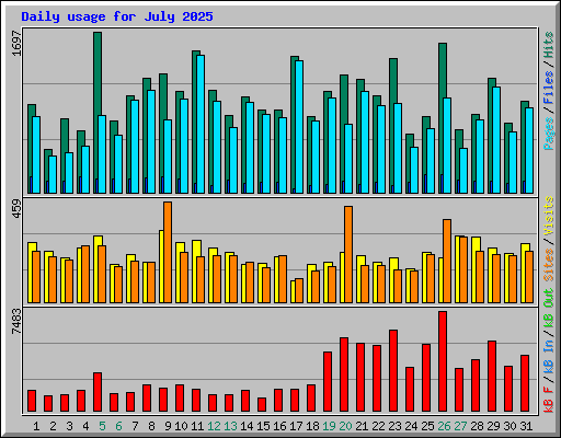 Daily usage for July 2025