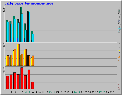 Daily usage for December 2025